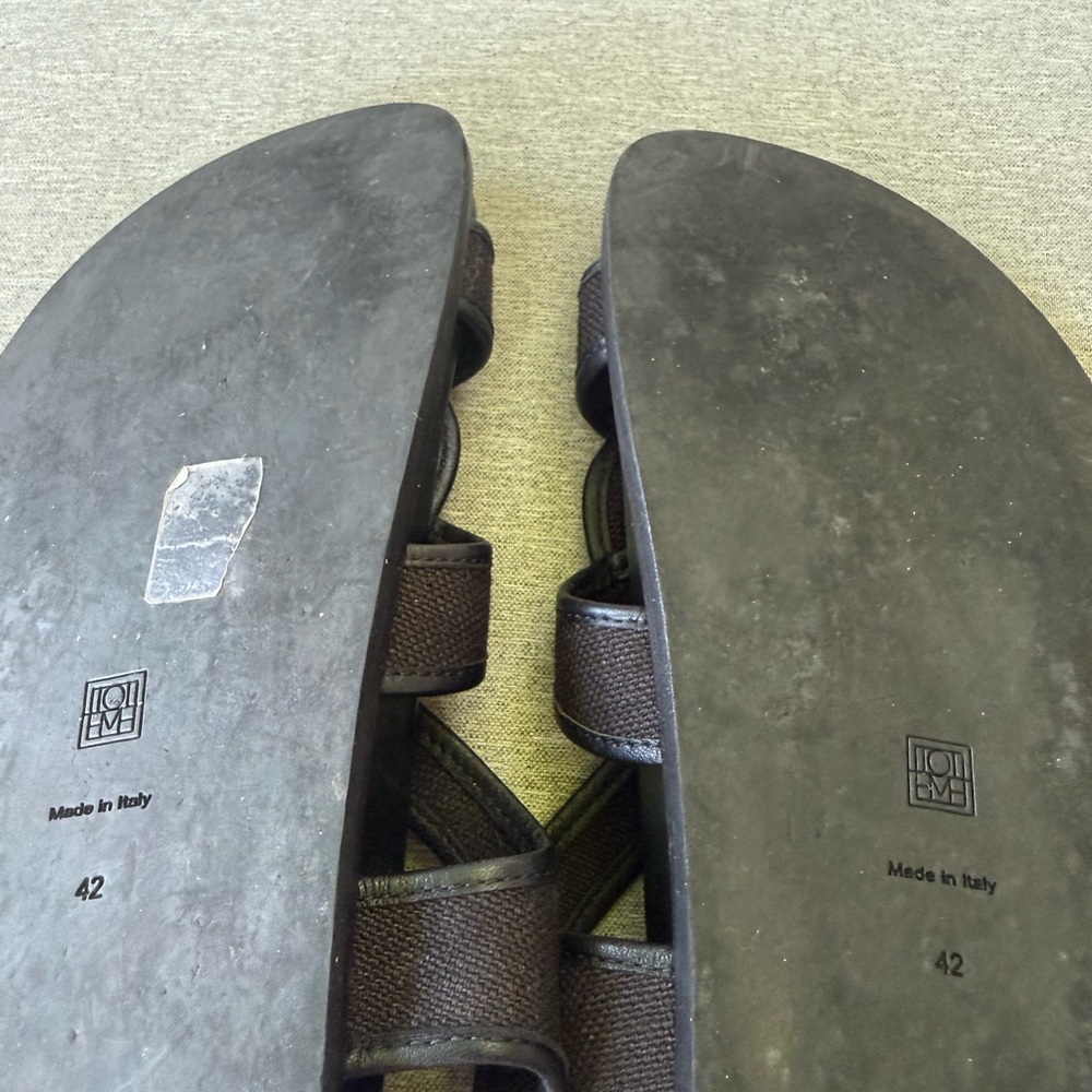 TOTEME canvas leather chunky sandals - Picture 9 of 9